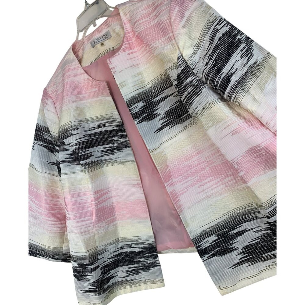 Kasper Womens 24W Plus Open Lined Jacket Topper 3/4 Sleeve NWT $139 RU10307
